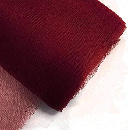 Craft and Party 54" by 40 Yards Fabric Tulle Bolt for Wedding and Decoration (Burgundy) Sold By The Bolt ( 40 Yards )