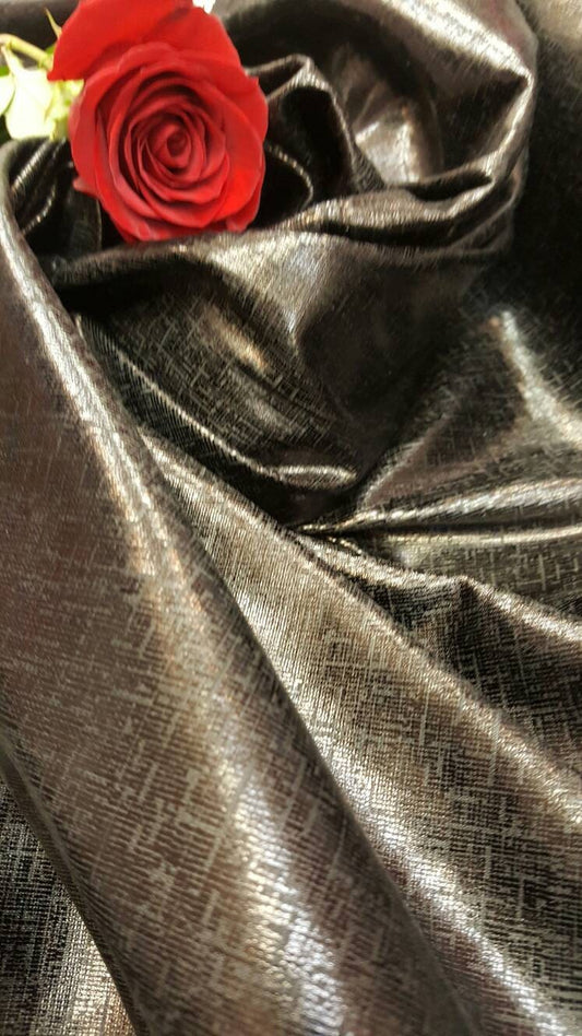 Black vinyl textured fabric sold by the yard decoration clothing draping