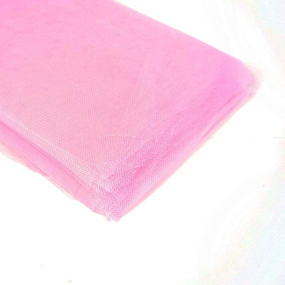 Craft and Party 54" by 40 Yards Fabric Tulle Bolt for Wedding and Decoration (Pink) Sold By The Bolt ( 40 Yards )