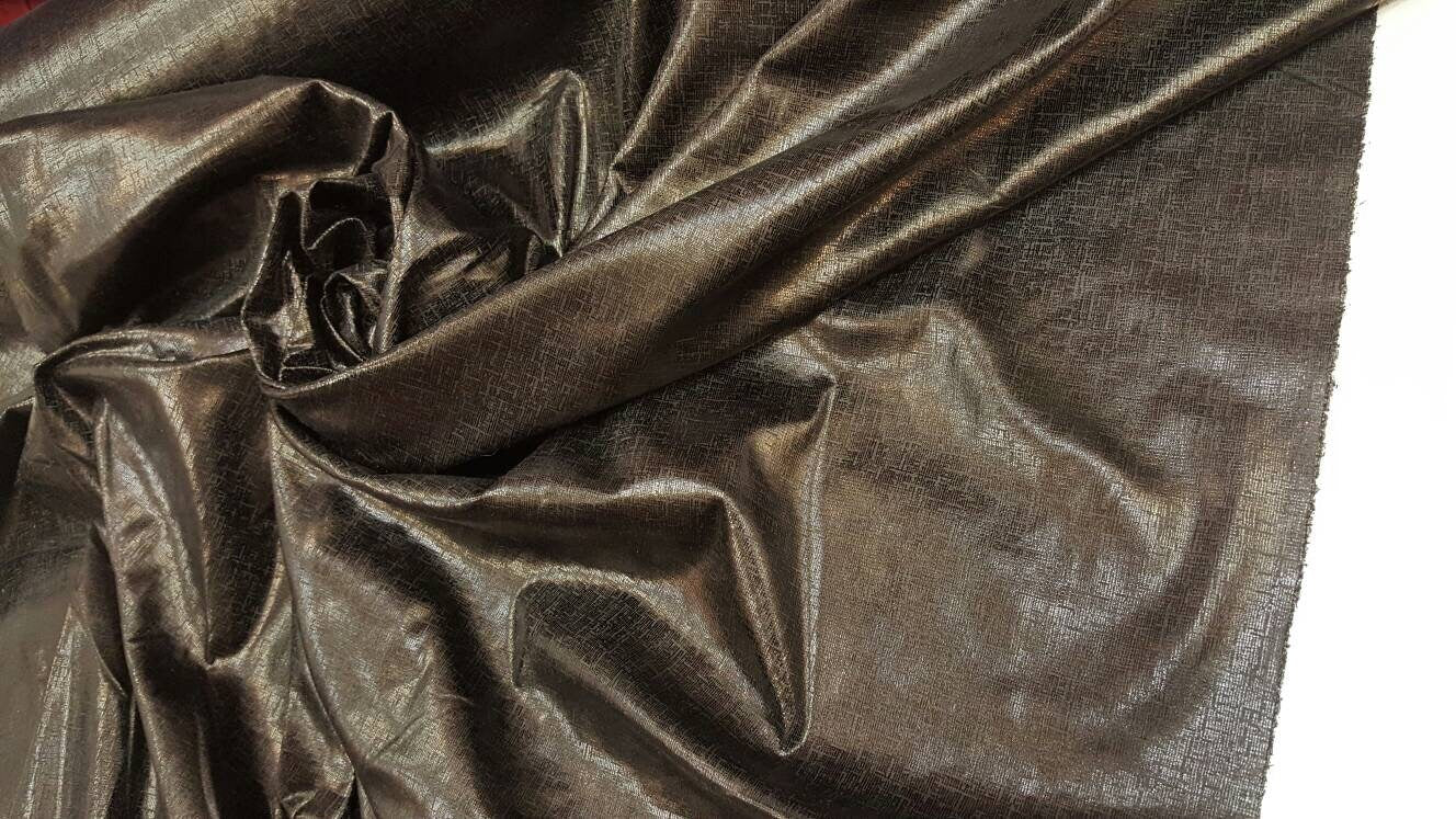 Black vinyl textured fabric sold by the yard decoration clothing draping