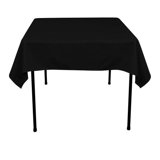 54 x 54-Inch Seamless Black Rectangular Polyester Tablecloth for Wedding Party Decorations Square Table Cloth Cover