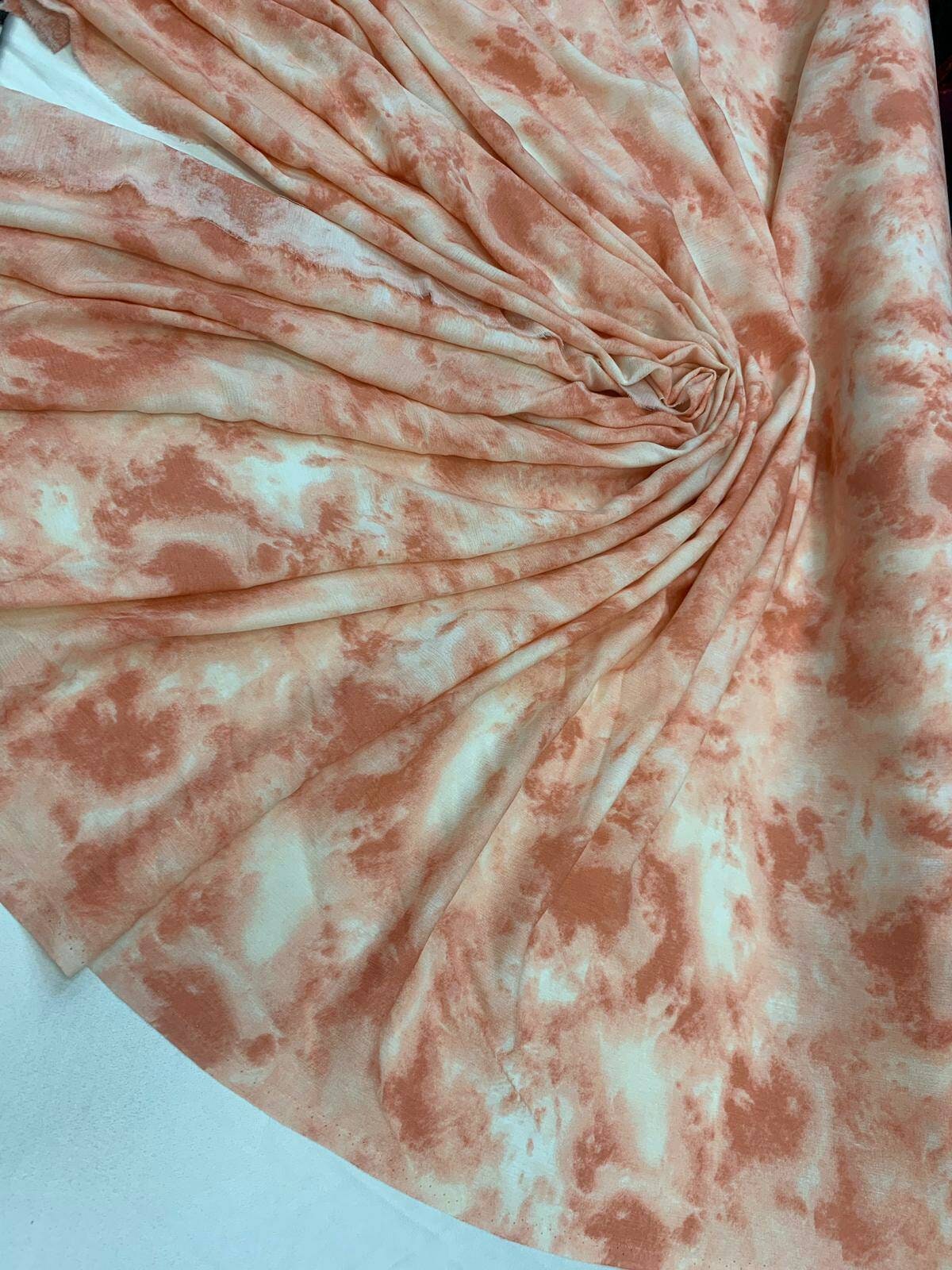 Rayon crepon Blush Peach abstract 51-52 in w Fabric by the yard soft organic kids dress draping clothing decoration flowy fabric