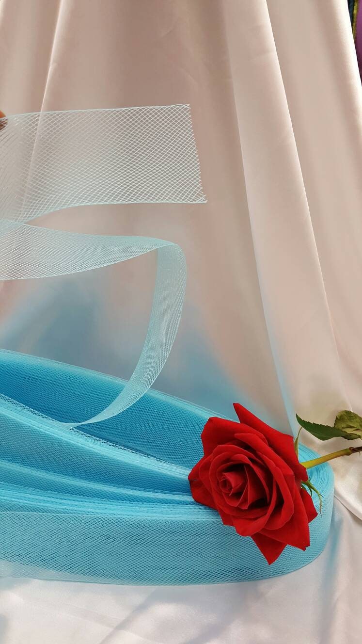 2" W Turquoise Horsehair Braid or Crinoline Trim Sold by 10 Yards Stiff Rigid Help to Keep Their Shape Fabric Sold by the Yard