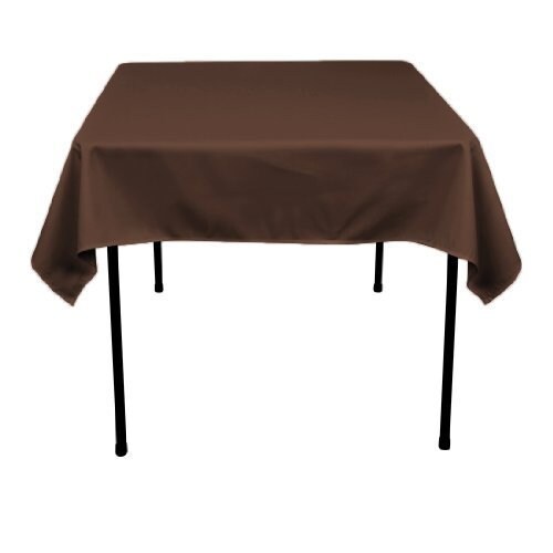 54 x 54-Inch Seamless Brown Rectangular Polyester Tablecloth for Wedding Party Decorations Square Table Cloth Cover