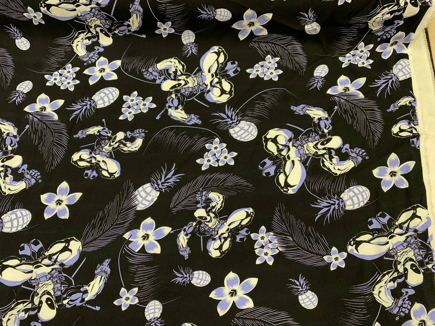 Rayon challis sold by the yard blue and black floral flowers hawaiian soft flowy fabric kids dress draping clothing organic