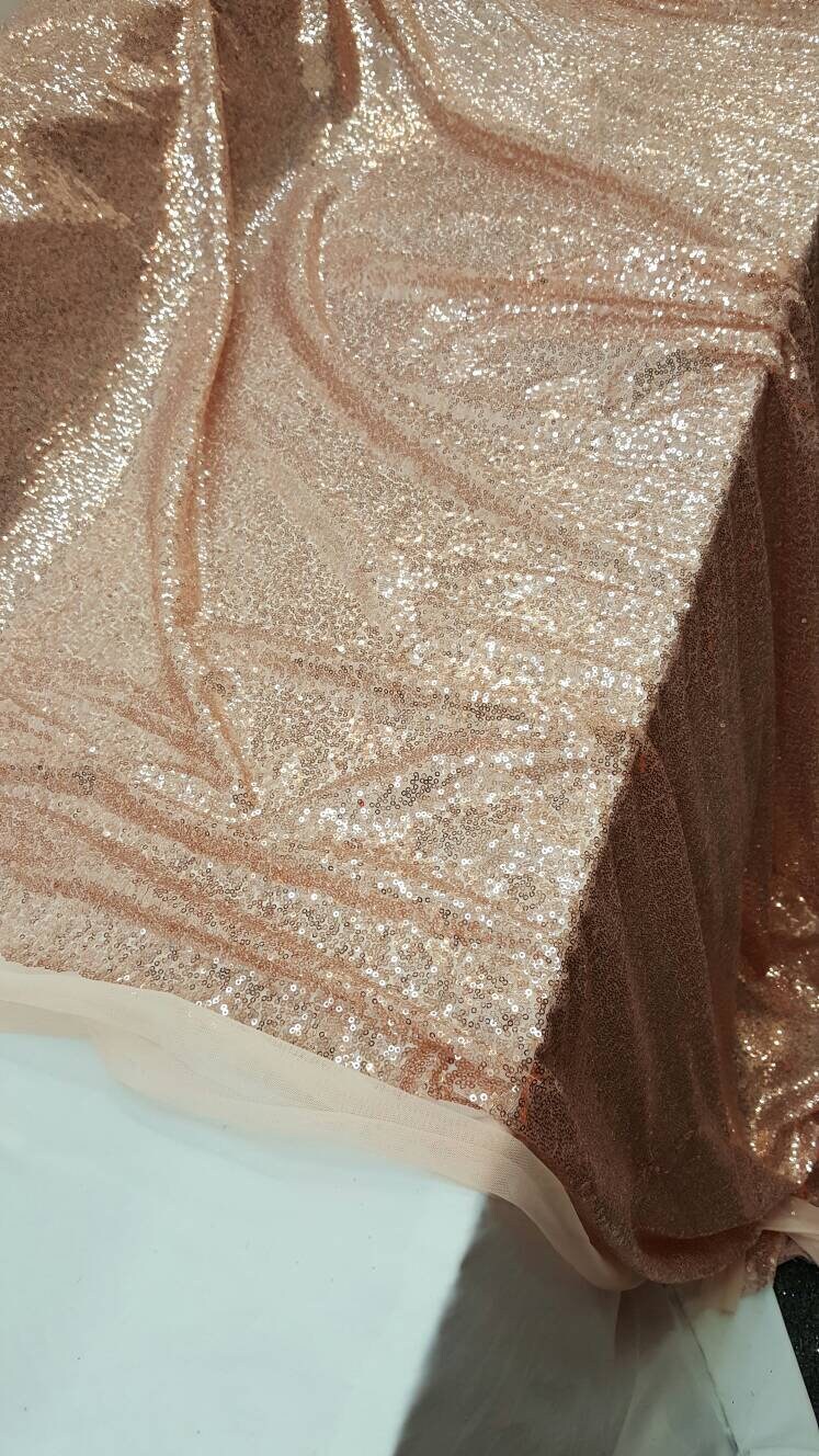 Champagne Gold Sequin Fabric By The Yard Glitz Sequin On Mesh 2 Way Stretch Prom Dress Decoration Background Sequin Fashion