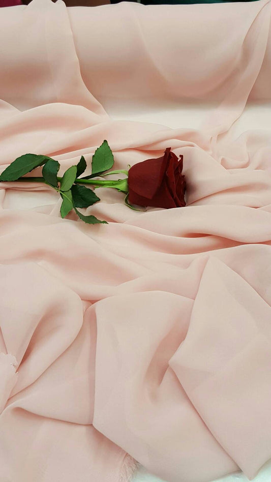 Soft Pink Chiffon Fabric Sold by The yard Ligth weight Sheer Flowy Fabric Decoration Draping Clothing Fashion Soft