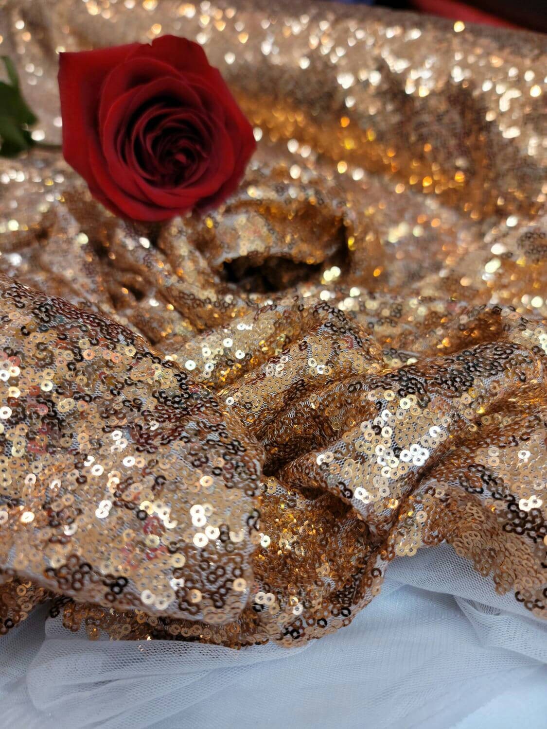 Sequin Fabric By The Yard Glitz Cooper Sequin Fabric Sequin Embroidery On Mesh Draping Clothing Decoration Background