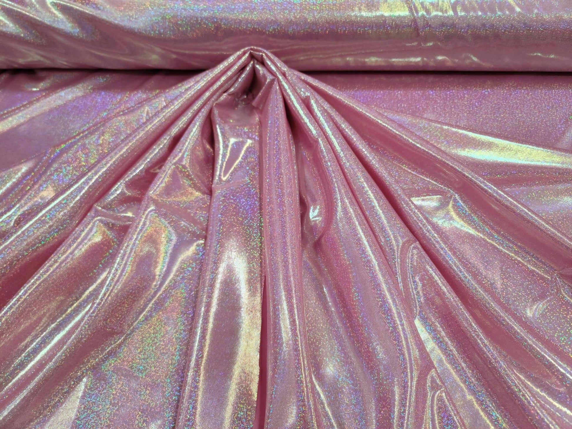 Dusty Pink Gold Holographic Shimmer Glitter Apparel Spandex Fabric –  Fashion Fabrics LLC