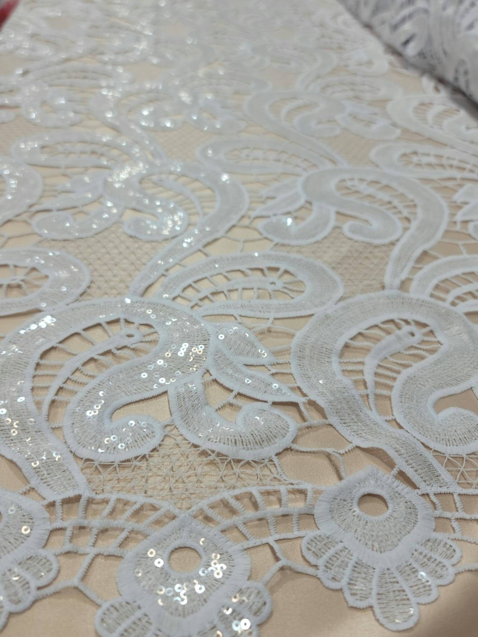 Geometric Guipure Lace - Off-White  FABRICS & FABRICS – Fabrics & Fabrics
