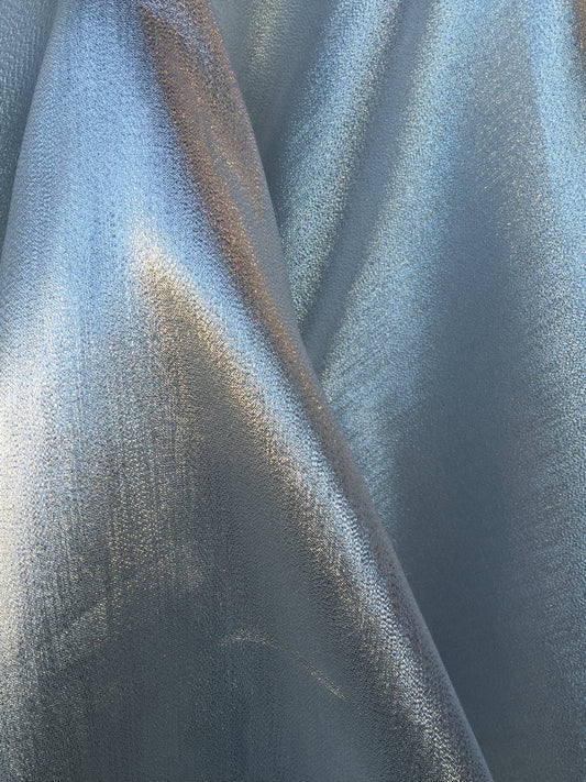 Silver Metalic Silk Lame Fabric Sold by the Yard Wedding Prom Draping Decoration Tablecloths Party