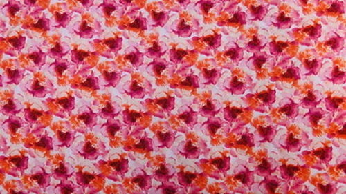 100% Rayon with Orange / Fuchsia Floral Print Fabric sold  by the yard soft rayon organic fabric kids dress draping decoration