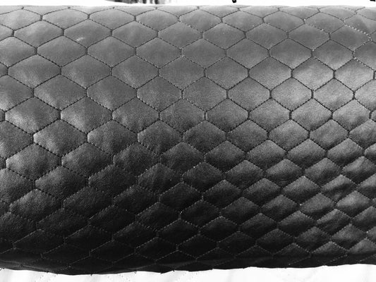 58 Inches W. Mercedes Benz Black Vinyl Fabric. Cotton Backing. Fabric by the Yard