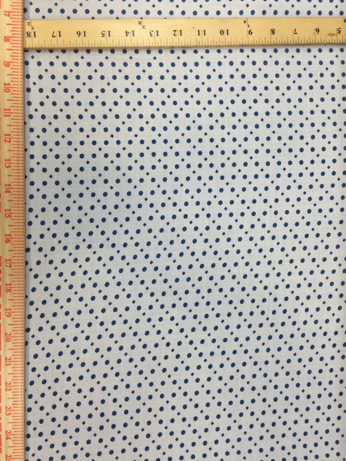 100% rayon challis. Blue dots n diamonds Off white background fabric sold by the yard soft organic kids dress draping clothing decoration