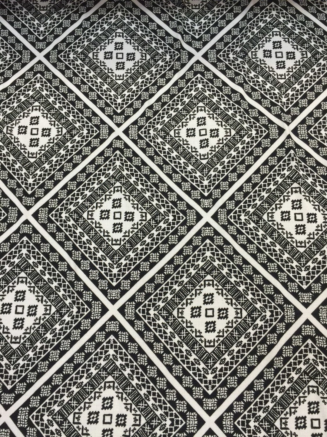 100% rayon challis black n white squares Fabric by the yard 58 inches wide fabric