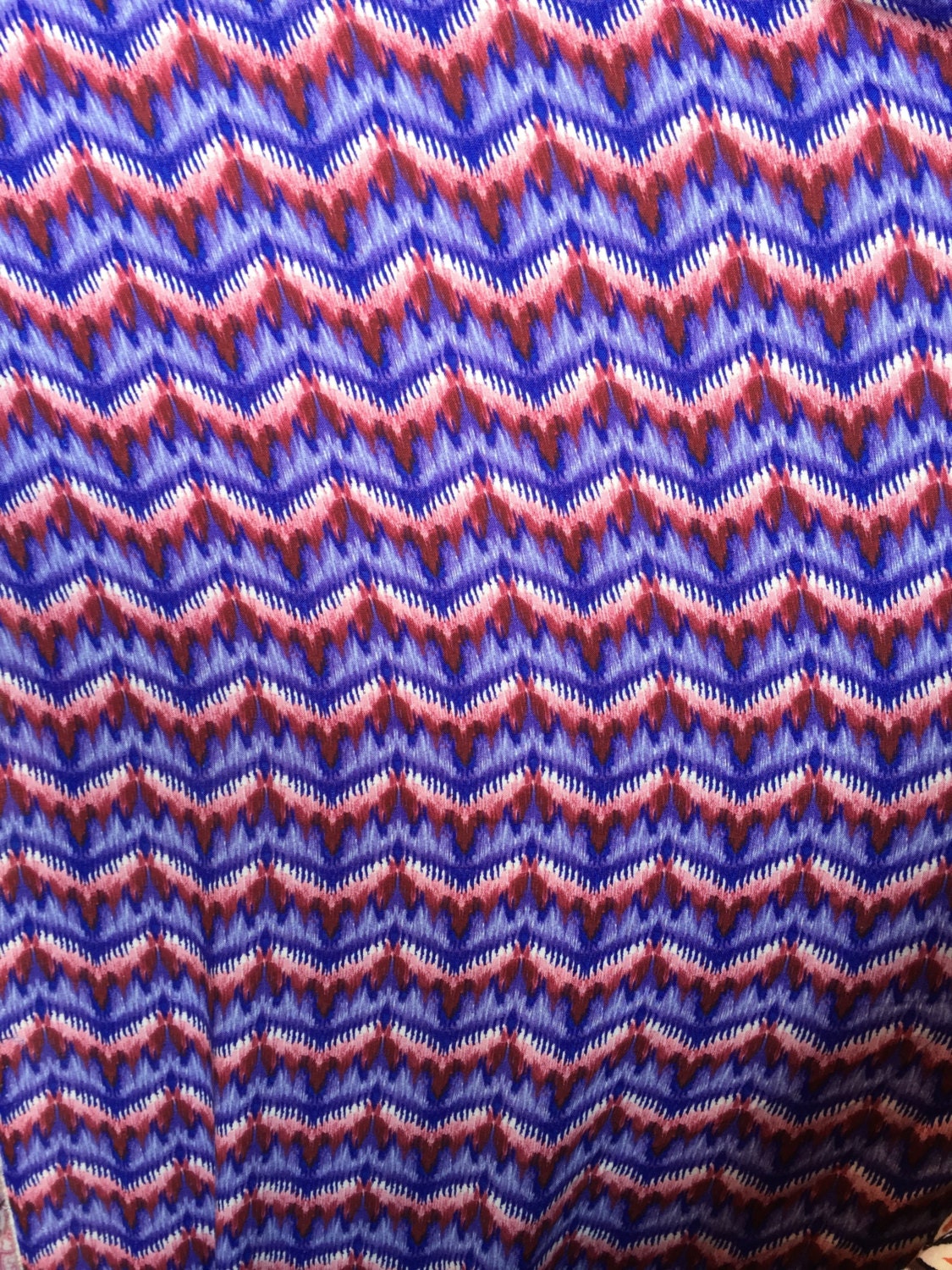 100% Rayon challis. Ikat w purple, maroon n blue fabric sold by the yard soft flowy fabric organic