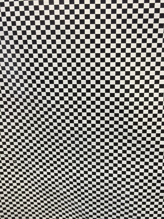 60 inch w Black n white gingham vinyl