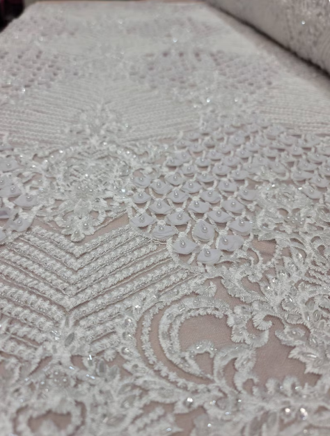 Off White Bridal Lace 3d Chiffon Floral Flowers Embroidery Lace Fabric GENERAL TEXTILES INC DBA SMART FABRICS Off White Bridal Lace 3d Chiffon Floral Flowers Embroidery Lace Fabric GENERAL TEXTILES INC DBA SMART FABRICS
