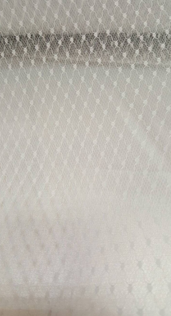 White Tulle Polka Dots Soft Fabric 1 Way Stretch Fabric Sold By The Yard Gown Quinceañera Bridal Gorgeous Decoration Wedding